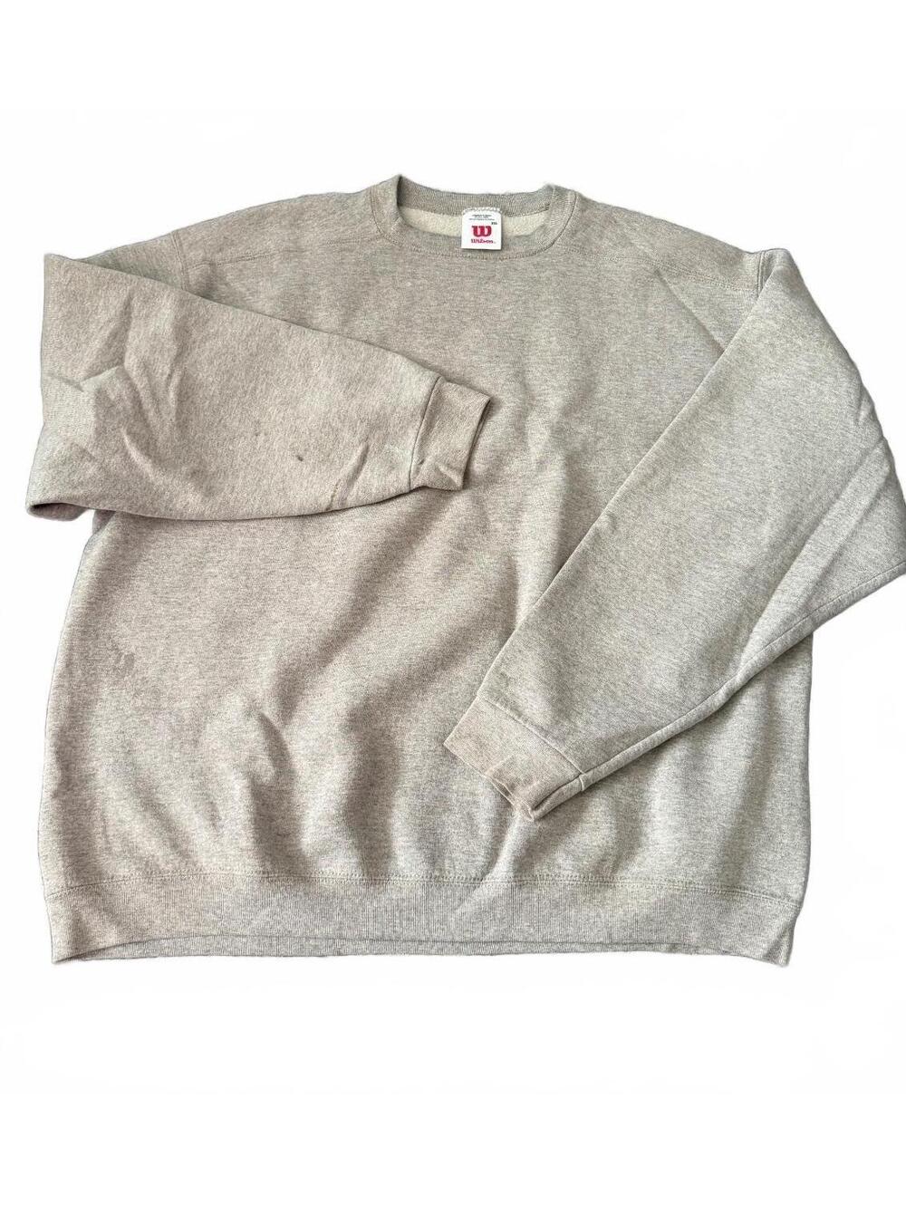 Wilson Gray Crewneck Sweatshirt XXL Fleece Pullover Athletic Casual Vintage